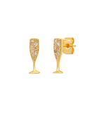 TAI Pave Champagne Glass Studs Jewelry - Trend TAI Gold