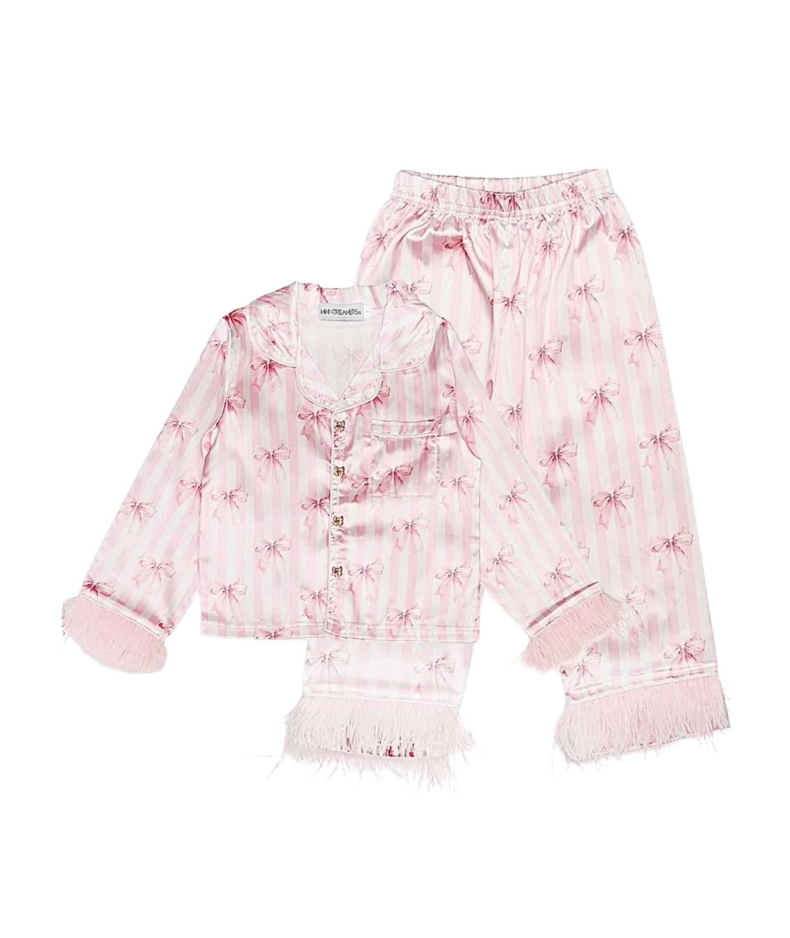 Mini Dreamers Girls Bows Feather Silky Set