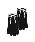 Bari Lynn Pearl Bow Winter Gloves Accessories Bari Lynn Black One Size Fits Most (Y/7-Y/14)