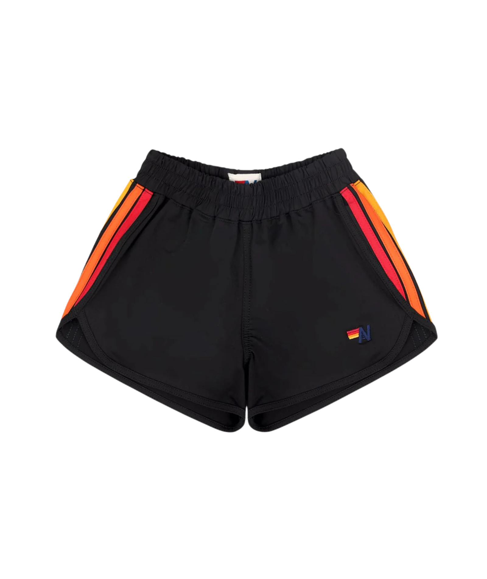 Aviator Nation Kids 5 Stripe Flex Jogger Shorts Black Girls Casual Bottoms Aviator Nation Black Y/S (7/8)