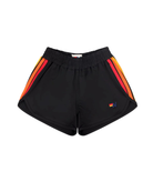 Aviator Nation Kids 5 Stripe Flex Jogger Shorts Black Girls Casual Bottoms Aviator Nation Black Y/S (7/8)