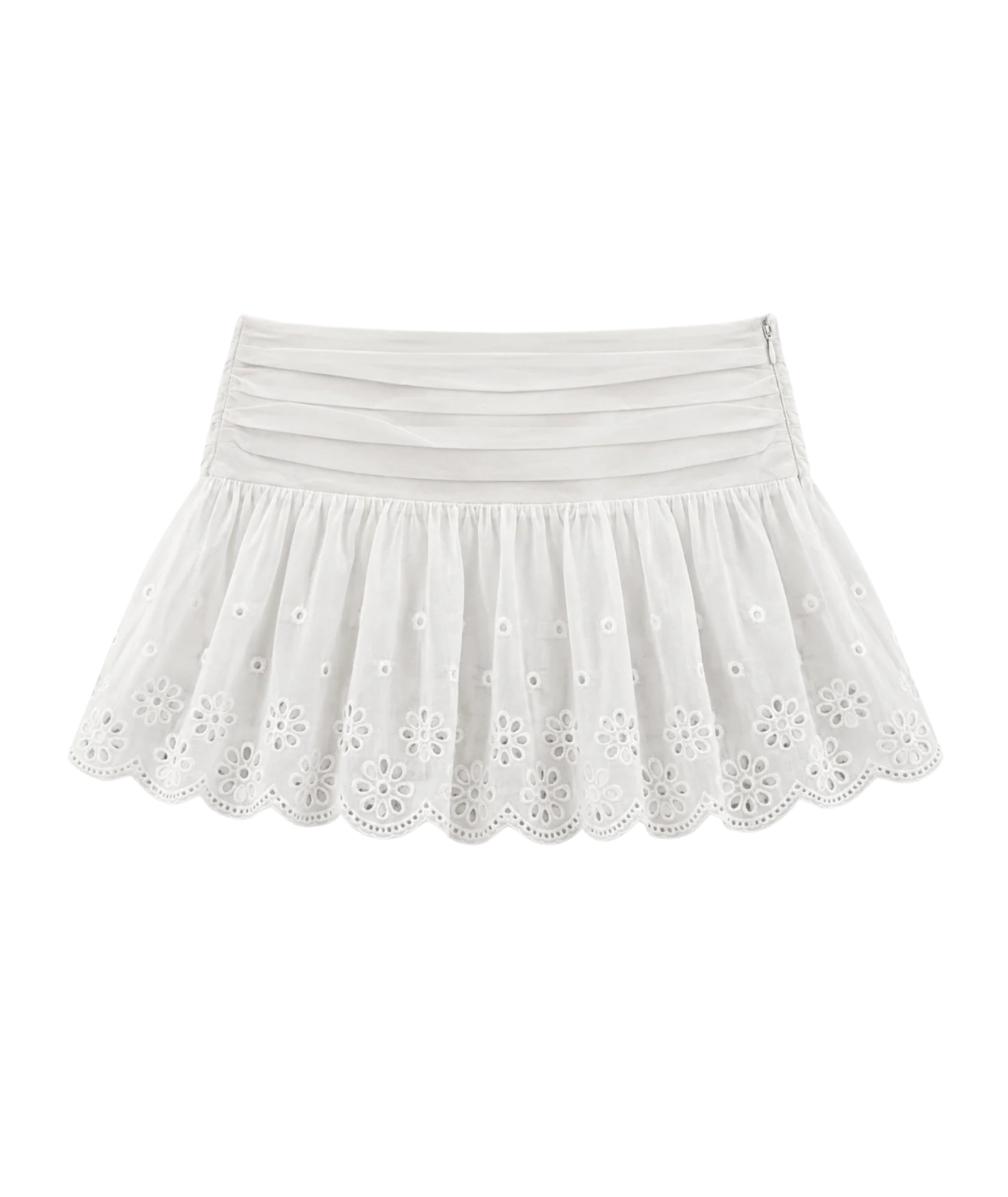 Katie J NYC Girls Camellia Rollover Eyelet Skirt Girls Casual Bottoms Katie J NYC White Y/S (7/8)