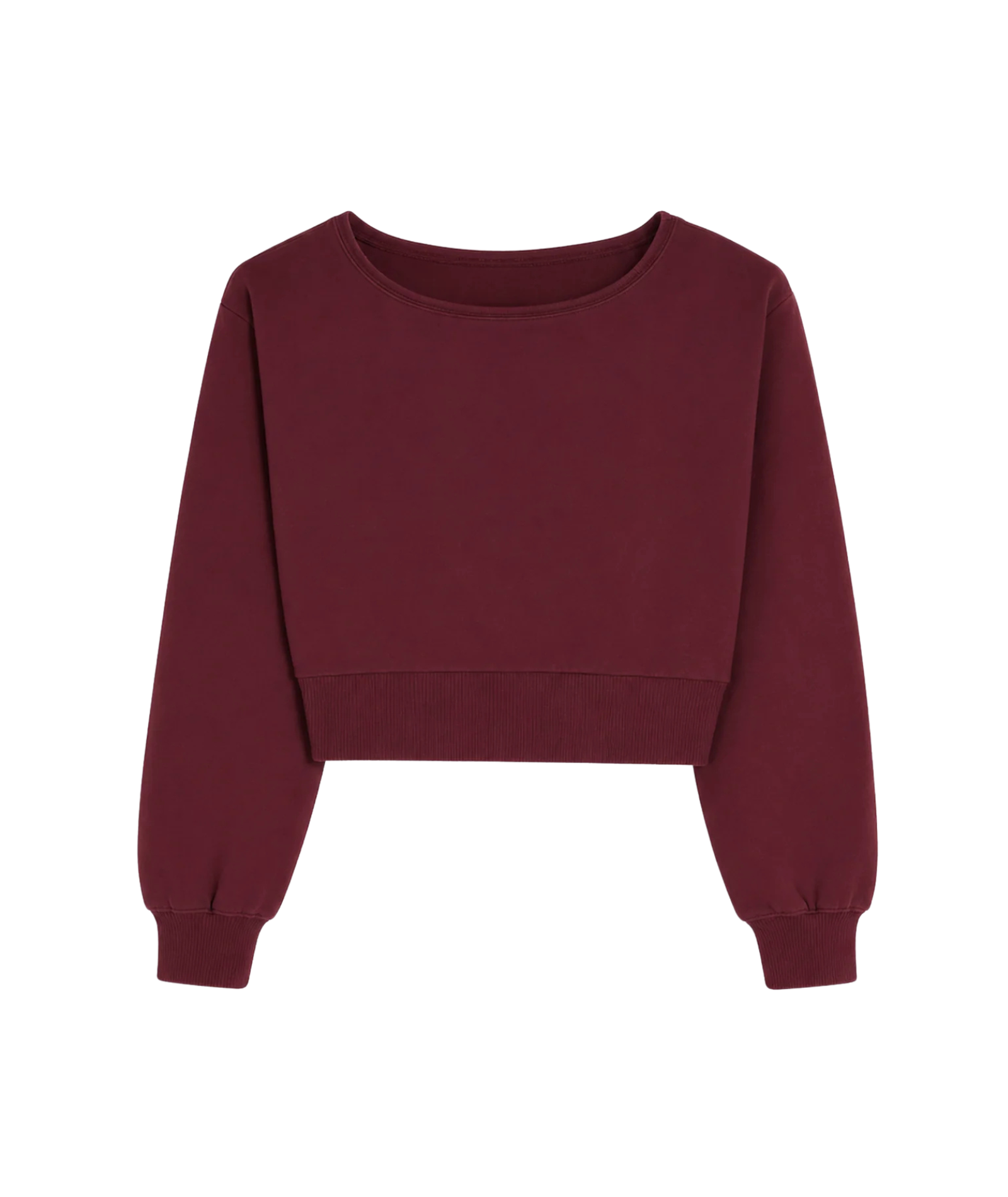 Katie J NYC Girls Tristan Off the Shoulder Sweatshirt Burgundy