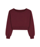 Katie J NYC Girls Tristan Off the Shoulder Sweatshirt Burgundy