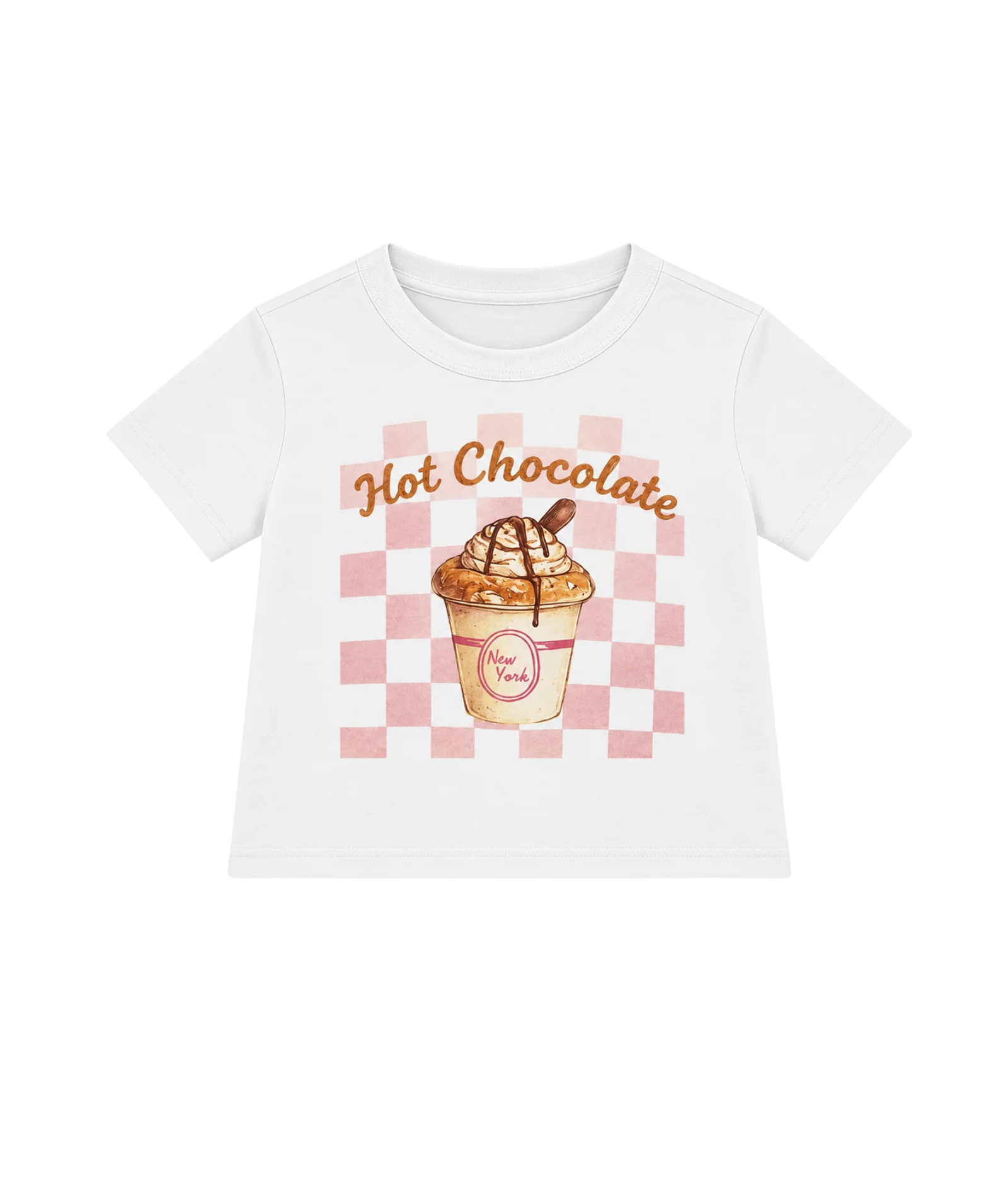 Katie J NYC Girls Boxy Baby Tee Hot Chocolate