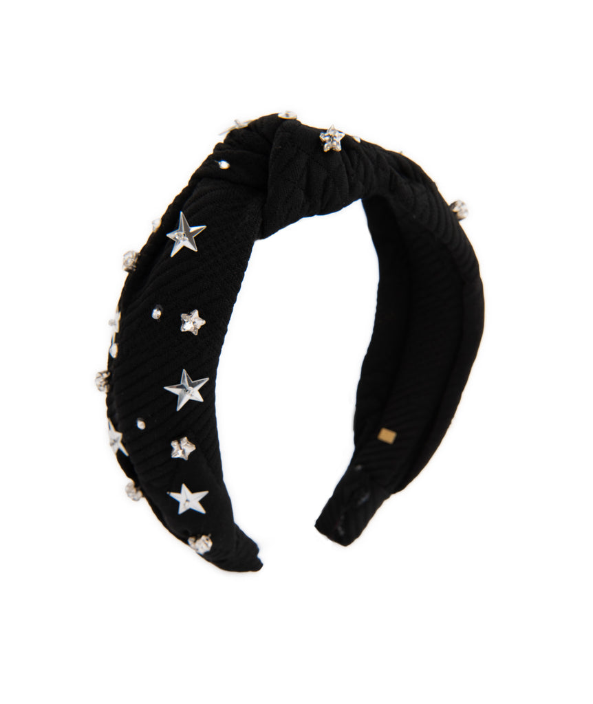 Bari Lynn Knot Headband Crystallized Star Jewel Accessories Bari Lynn Black One Size Fits Most (Y/7-Y/14) 