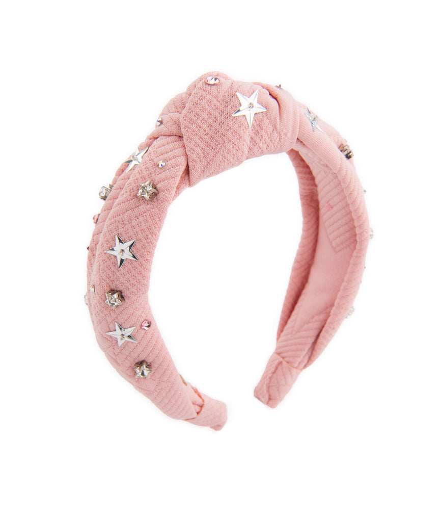 Bari Lynn Knot Headband Crystallized Star Jewel Accessories Bari Lynn Pink One Size Fits Most (Y/7-Y/14) 