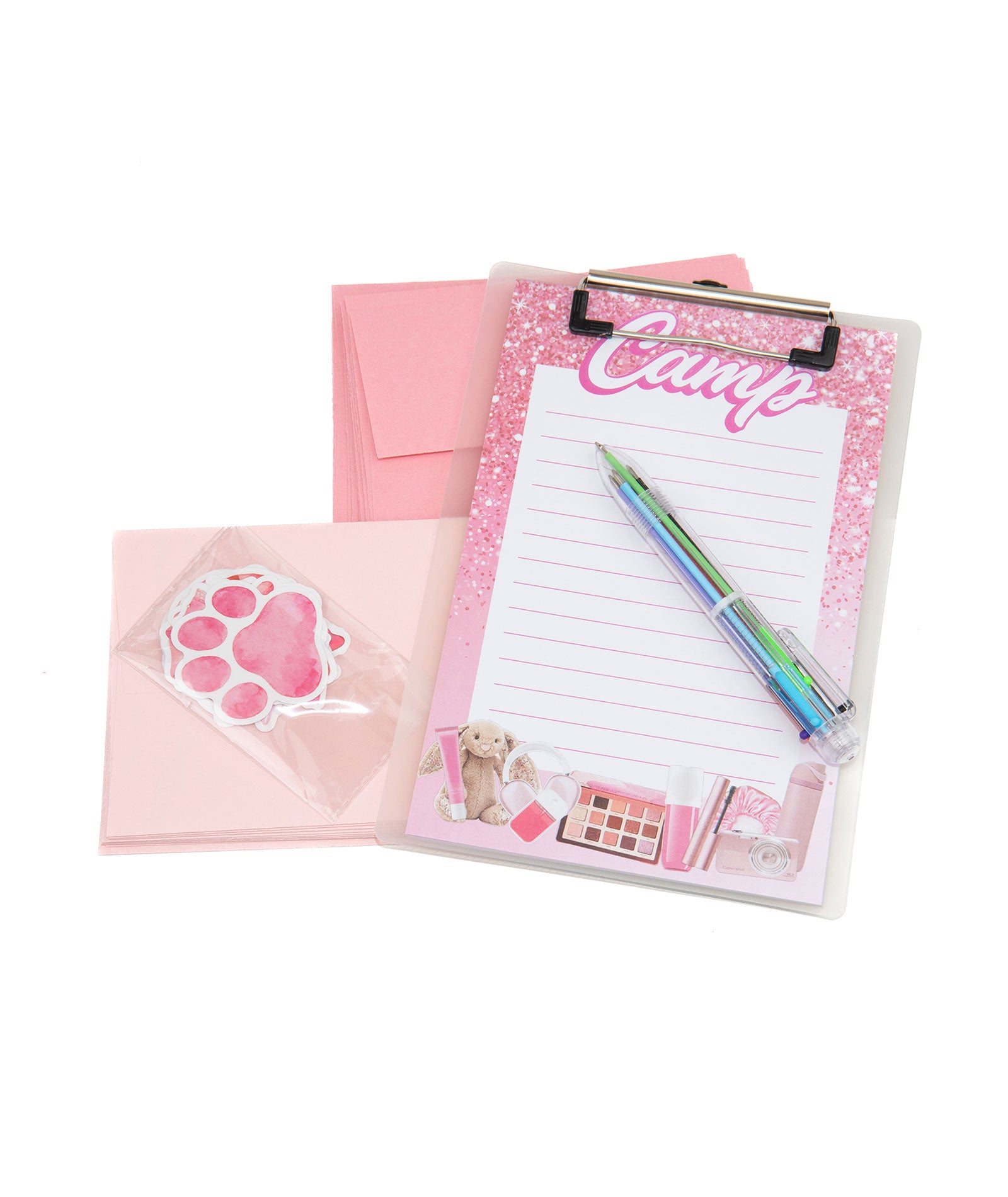 Bari Lynn Stationery With Clipboard and Stickers Camp Fashion