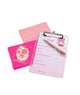 Bari Lynn Stationery With Clipboard and Stickers Cherry Bows Camp Bari Lynn Multi
