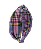 Bari Lynn Knot Headband Crystallized Purple Plaid Accessories Bari Lynn Plaid