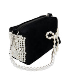Bari Lynn Bag Velvet With Pearl Bow Accessories Bari Lynn Black