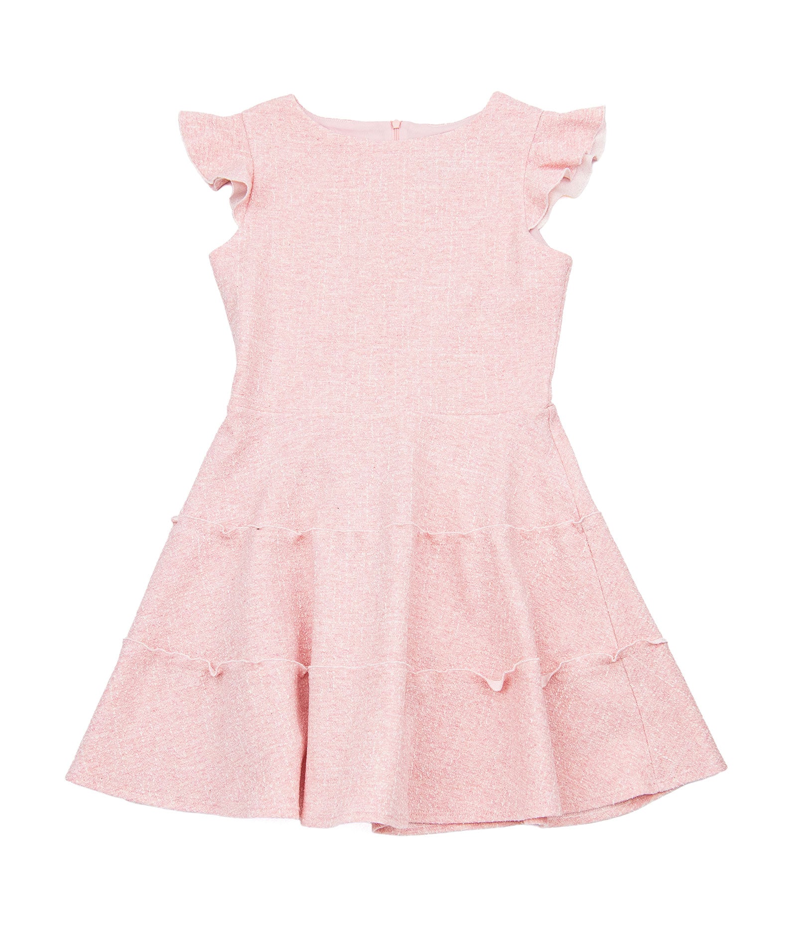 By Debra Girls Sara 3 Tier Dress Pink Boucle