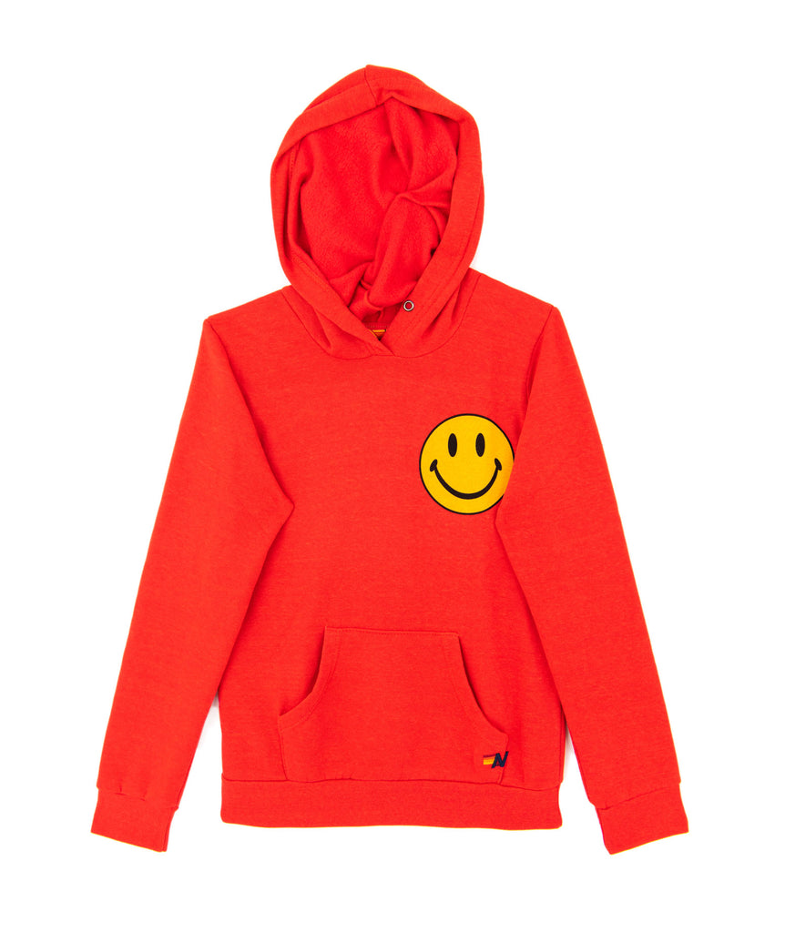 Aviator Nation Kids Smiley 2 Pullover Hoodie Girls Casual Tops Aviator Nation Red Y/4 