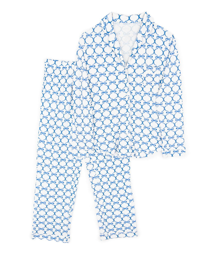 Katie J NYC Girls Blue Bows Maia PJ Pants Set Accessories Katie J NYC   