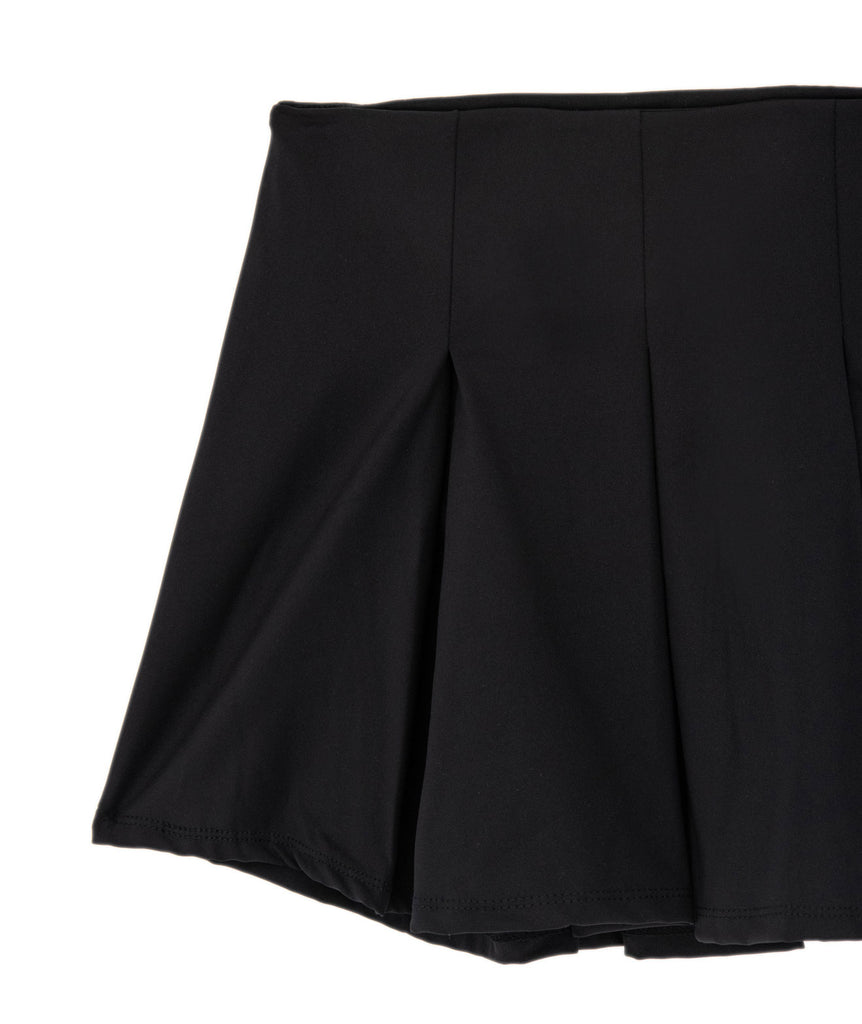 FBZ Girls Black Poly Lycra Pleated Skirt Distressed/seasonal girls FBZ Flowers By Zoe   