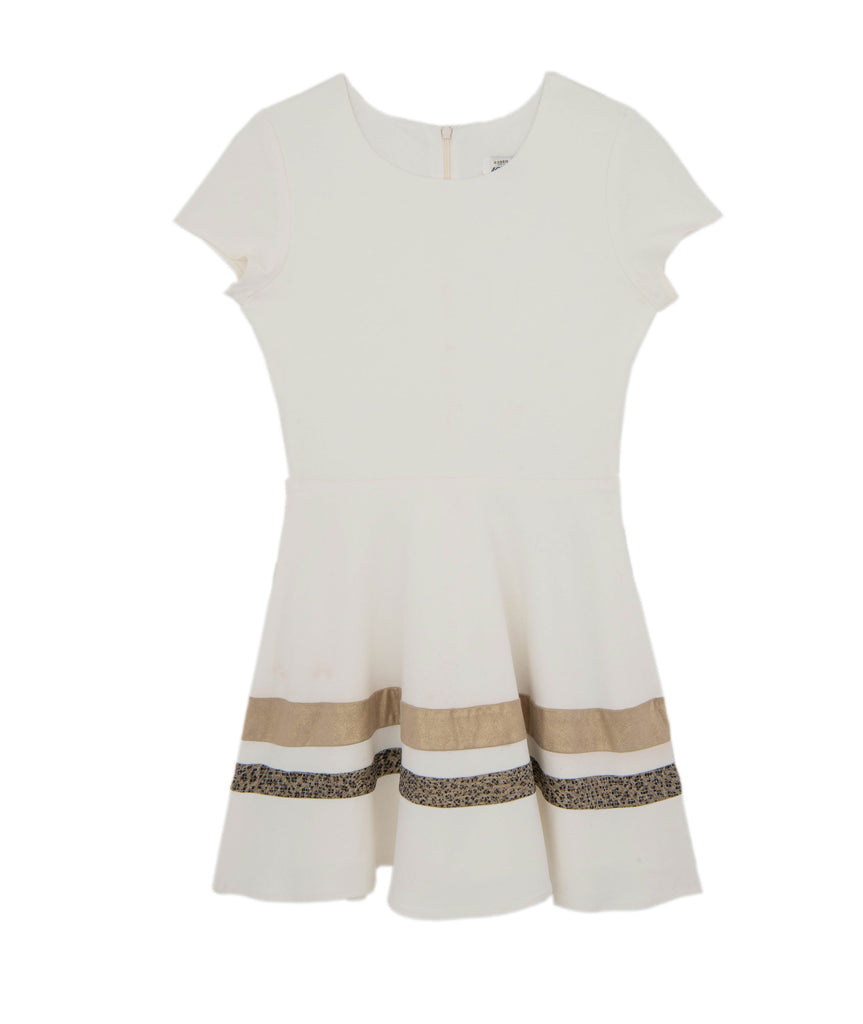 By Debra Girls Ivory Cap Sleeve Striped Bottom Dress Sale 2023 By Debra   