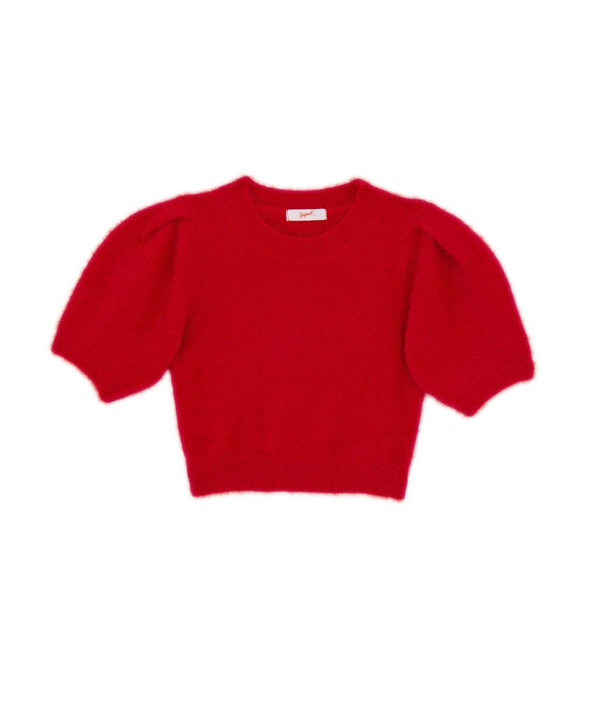 8apart Women Emery Cropped Puff Sleeve Sweater Womens Casual Tops 8apart Red Juniors/Women S 