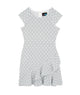 By Debra Girls Kate Ivory/Black Slanted Ruffle Dress Girls Special Dresses By Debra Ivory Y/XS (6X)