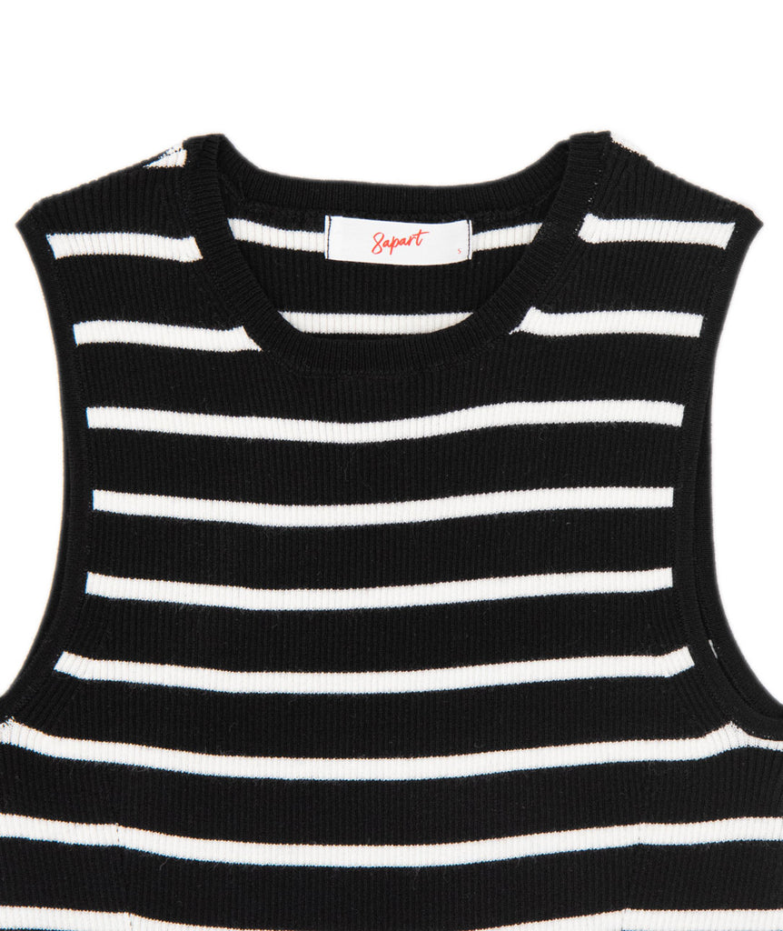 8apart Women Caroline Black Striped Tank Sweater Womens Casual Tops 8apart   