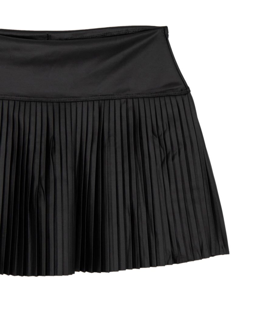 FBZ Girls Black Pleated Pleather Skirt Distressed/seasonal girls FBZ Flowers By Zoe   