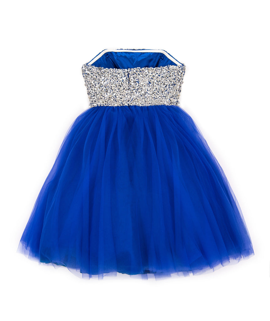 Jovani Juniors Royal Blue Ulla Crystal Tulle Dress Girls Special Dresses Jovani   