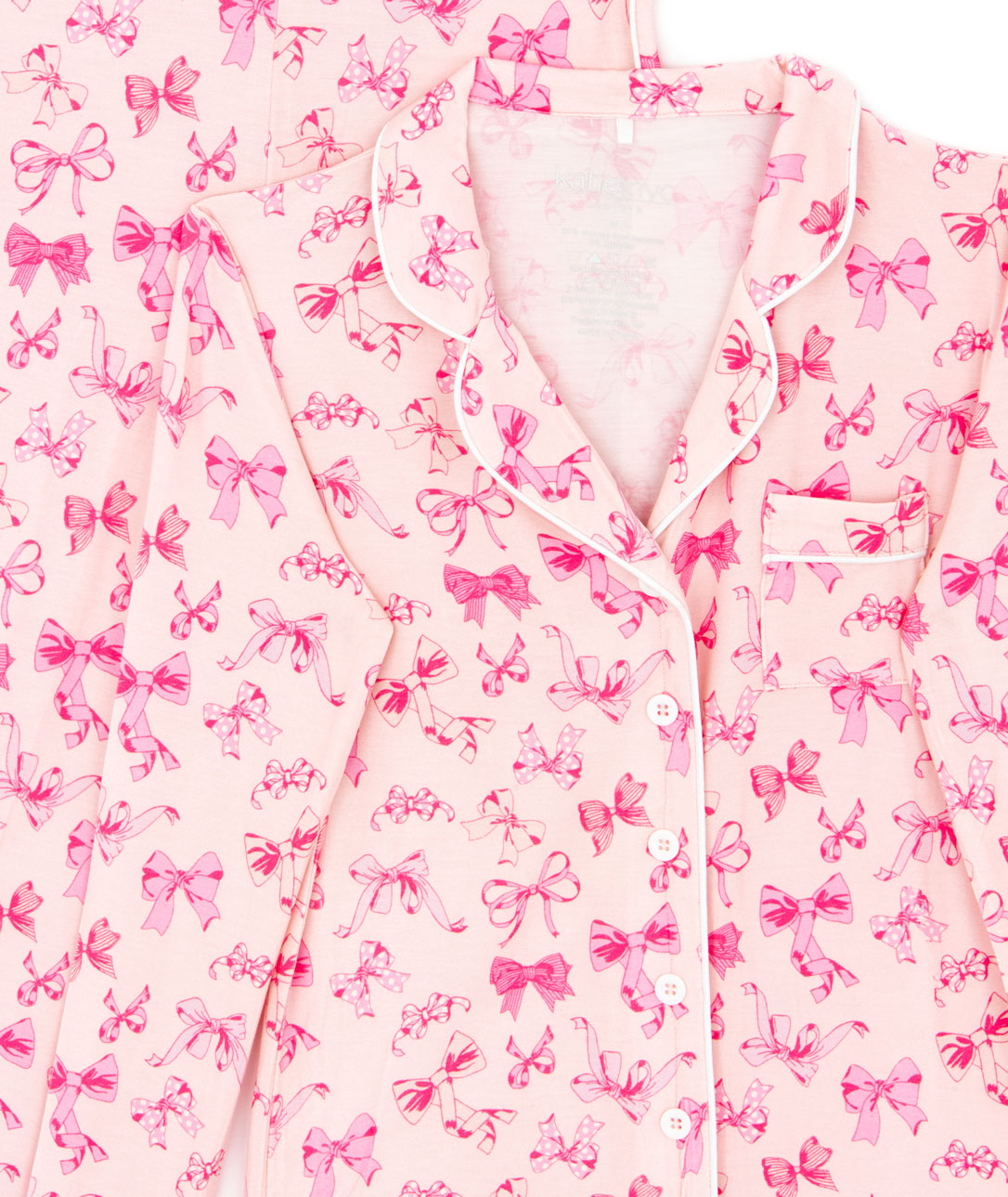 Katie J NYC Juniors Pink Bows Maia Pants PJ Set Accessories Katie J NYC   