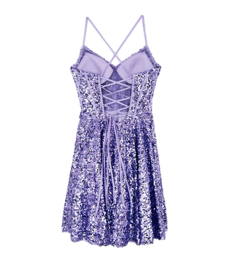 Alyce Women Lavender Sequin Corset Dress Girls Special Dresses Alyce   