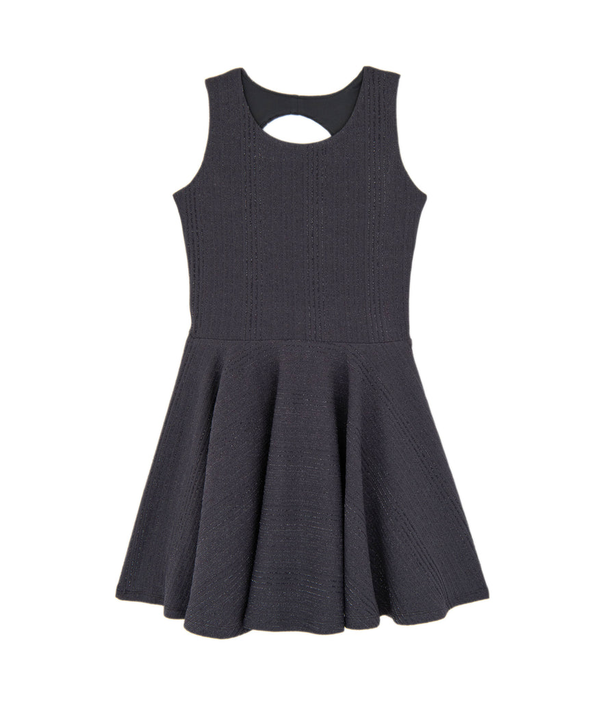 By Debra Girls Charcoal/Silver Fit and Flare Dress Girls Special Dresses By Debra   
