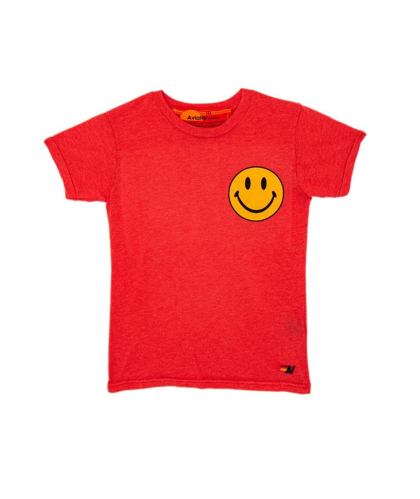 Aviator Nation Kids Smiley 2 Tee Girls Casual Tops Aviator Nation Red Y/S (7/8) 