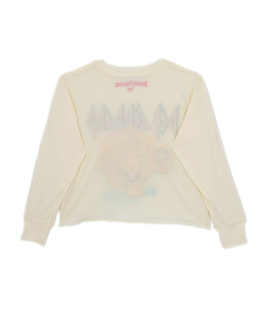 Rowdy Sprout Girls Def Leppard Crop Long Sleeve Tee Girls Casual Tops Rowdy Sprout   