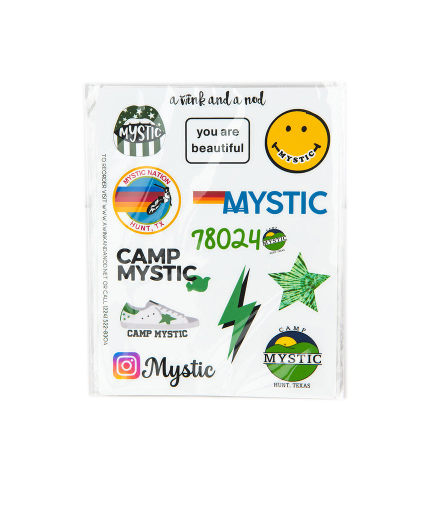 A Wink and a Nod Vinyl Sticker Set of 12 Camp A Wink and a Nod Multi Camp Mystic 
