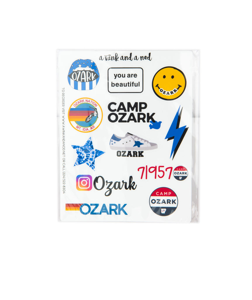 A Wink and a Nod Vinyl Sticker Set of 12 Camp A Wink and a Nod Multi Ozark 