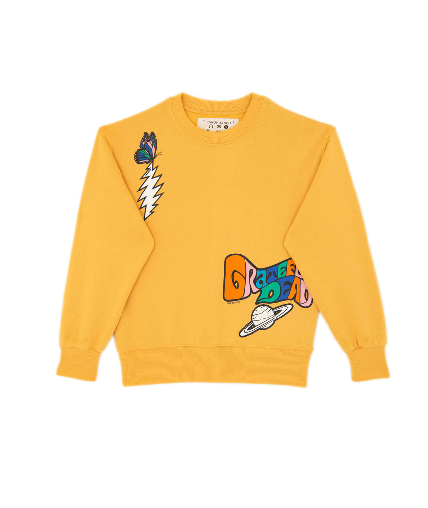 Rowdy Sprout Girls Grateful Dead Crew Sweatshirt Girls Casual Tops Rowdy Sprout   