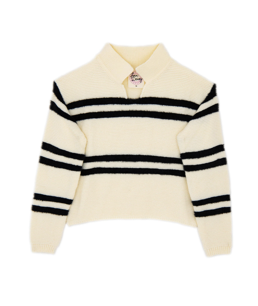 Love Daisy Girls Striped Crop Collar Sweater Girls Casual Tops Love Daisy   