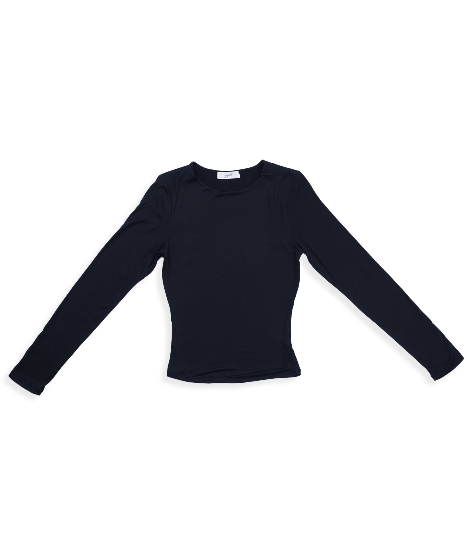 8apart Women Kylie Long Sleeve Double Layer Top Womens Casual Tops 8apart Navy Juniors/Women S