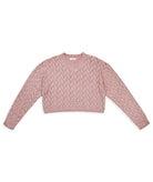 8apart Women Ada Cable Crew Sweater Womens Casual Tops 8apart Pink Juniors/Women S