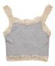 8apart Women Fitch Floral Lace Strap Crop Cami Distressed/seasonal womens 8apart Grey Juniors/Women S