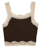 8apart Women Fitch Floral Lace Strap Crop Cami Womens Casual Tops 8apart Chocolate Juniors/Women S