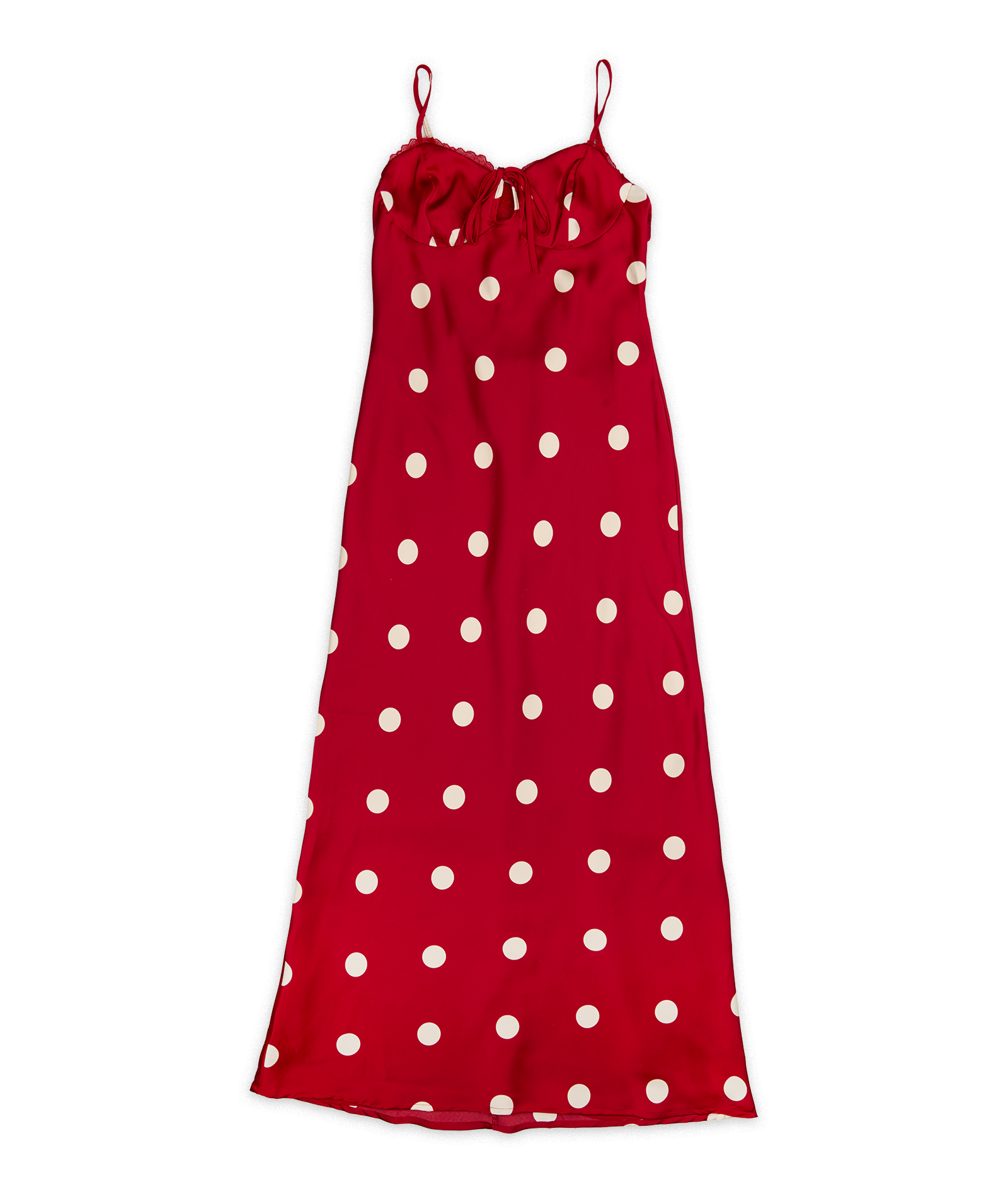 8apart Women Cherry Red Polka Dot Maxi Dress