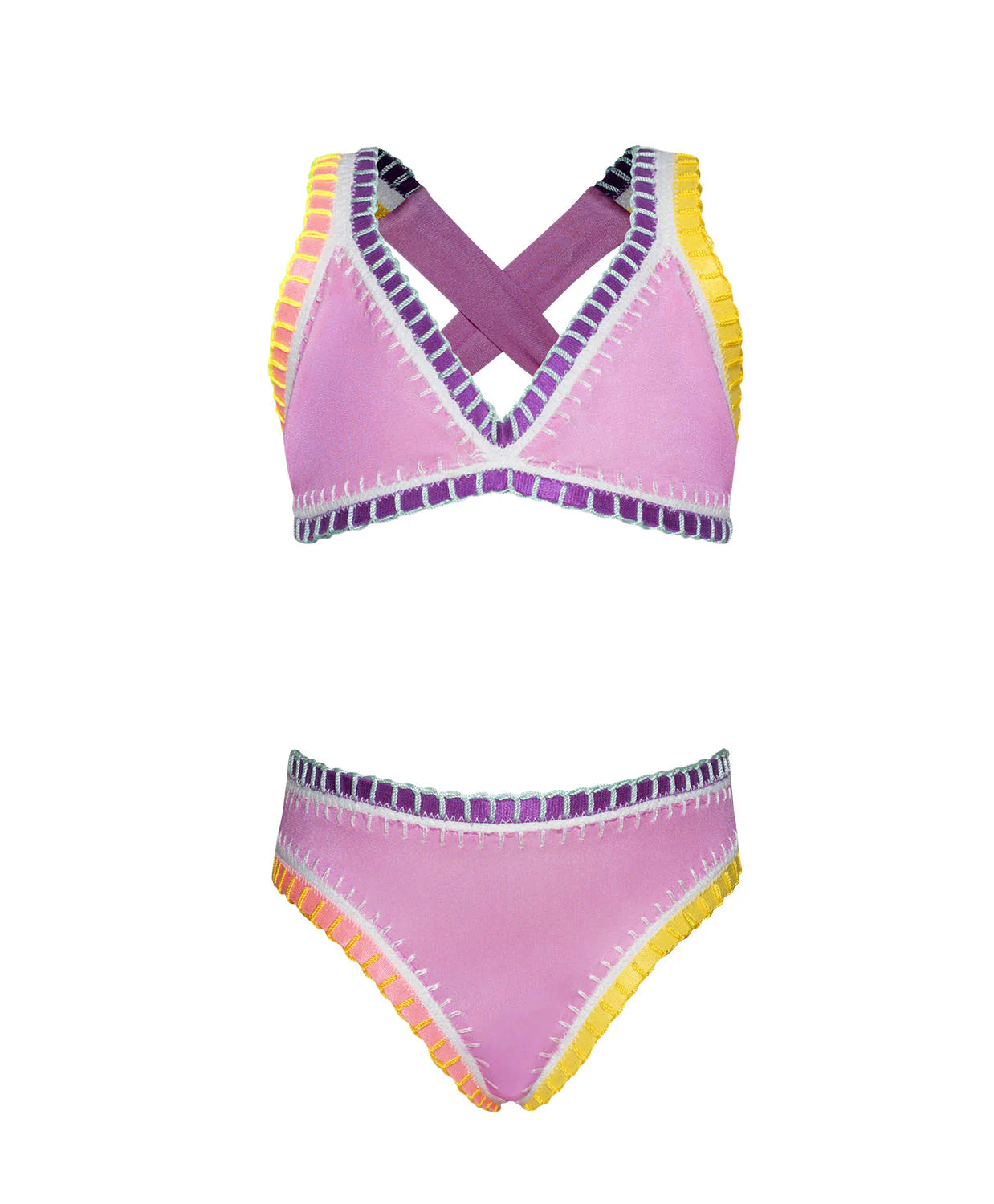 PQ Girls Rainbow Embroidered Bikini Cross Strap Accessories PQ Girls Ultraviolet Y/6