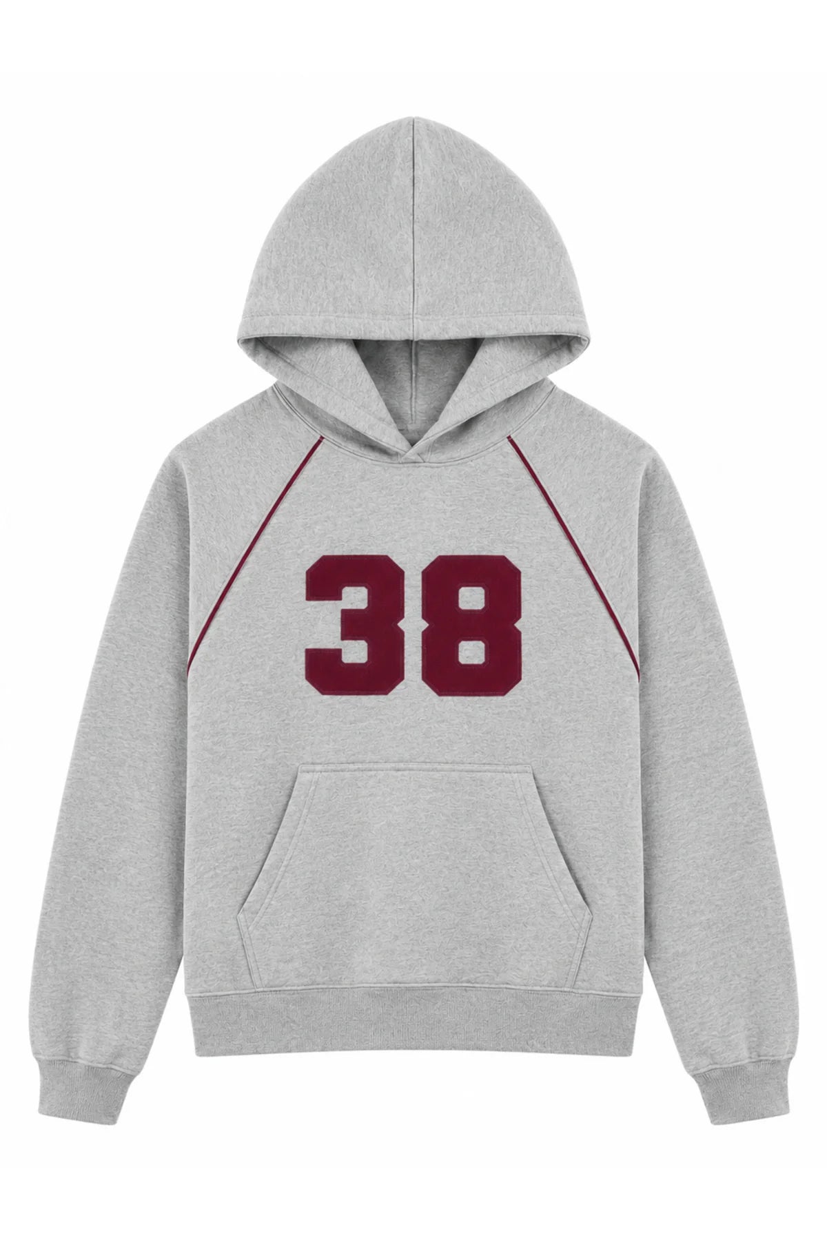 Katie J NYC Girls Landen Heather Grey/Burgundy Oversized Lace Hoodie Girls Casual Tops Katie J NYC Multi Y/S (7/8)