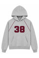 Katie J NYC Girls Landen Heather Grey/Burgundy Oversized Lace Hoodie Girls Casual Tops Katie J NYC Multi Y/S (7/8)