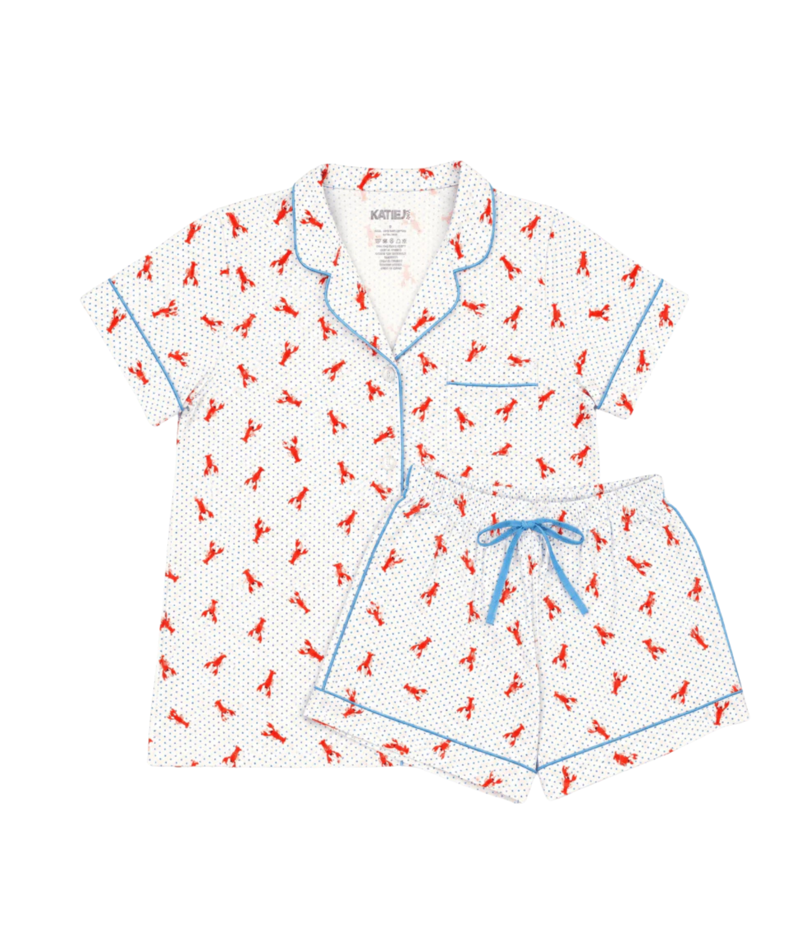 Katie J NYC Juniors Lobster Polka Dot Lynn Shorts PJ Set Accessories Katie J NYC Multi Juniors/Women XXS