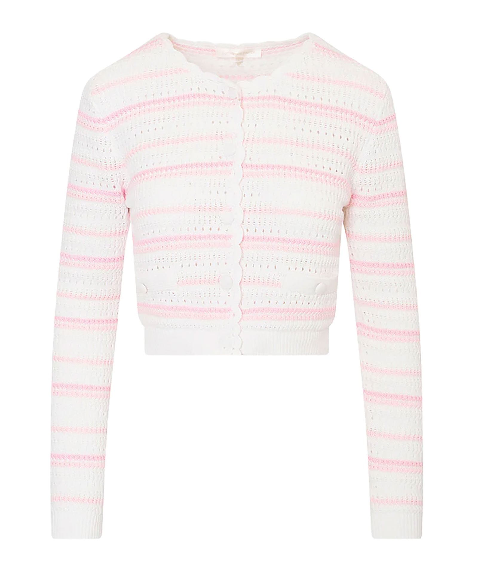 Love Shack Fancy Women Dessa Cardigan Marbella Stripe Womens Casual Tops Love Shack Fancy