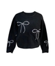 FBZ Girls Bowie Black Bow Sweater