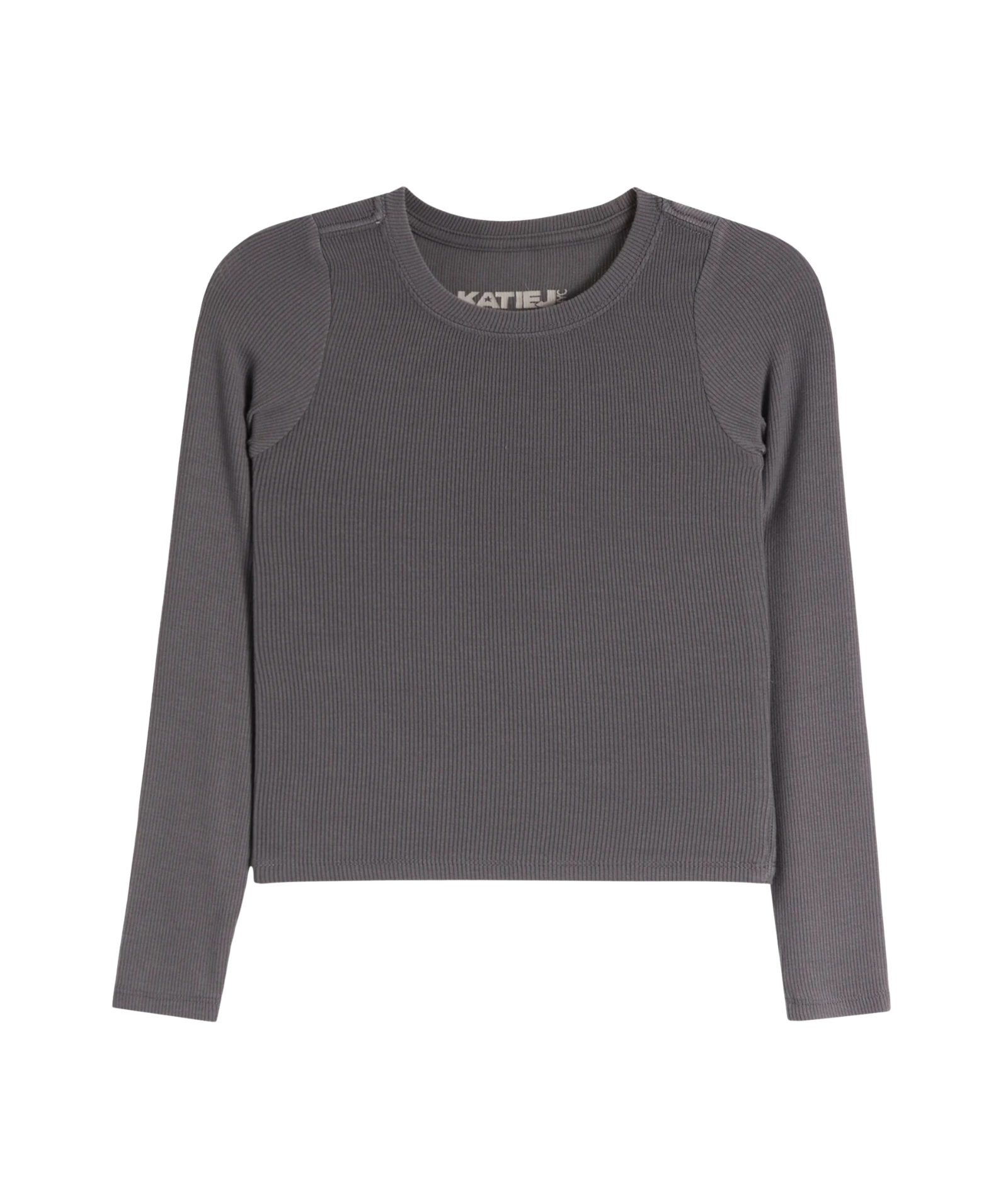 Katie J NYC Girls Updated Livi Long Sleeve Tee Girls Casual Tops Katie J NYC Slate Y/S (7/8)