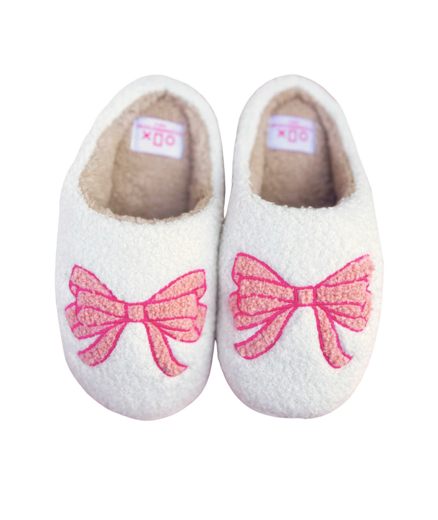 Pink Bow Comfy Slippers Accessories Frankie's Exclusives   