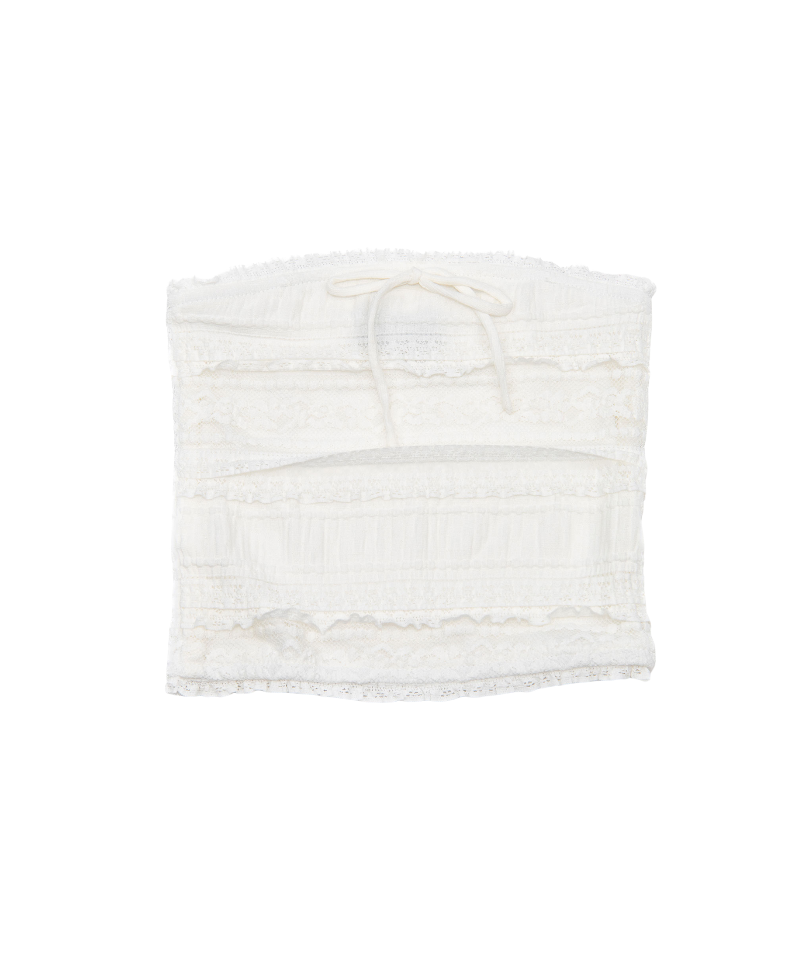 FBZ Girls Carrie Ruffle Line Lace Tube Top Girls Casual Tops FBZ Flowers By Zoe White Y/S (7/8)