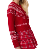 Love Shack Fancy Women Shantae Cardigan Red Velvet Truffle Womens Casual Tops Love Shack Fancy