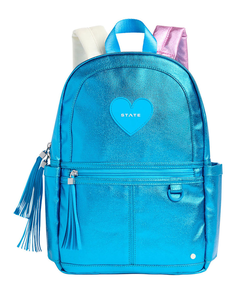 State Bags Kane Kids Double Pocket Backpack Blue Accessories State bags   